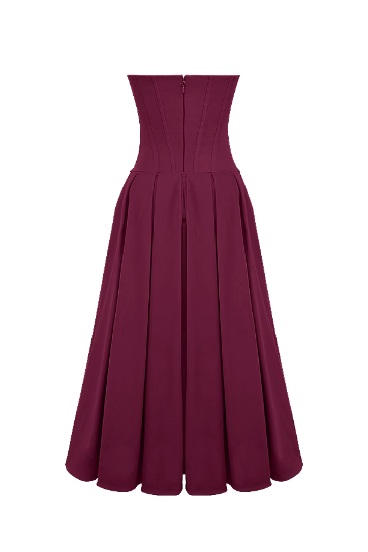 Katerina Corset Midi- Wine