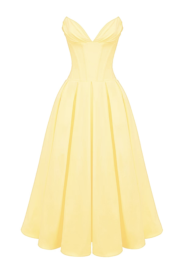 Katerina Corset Midi- Yellow