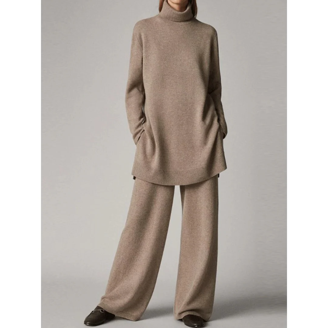 Two-Piece Top and Pants Set for Plus Size Women | Winter