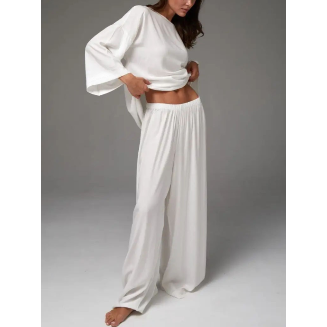 Two-piece set consisting of long-sleeved top and pants for women | Casual