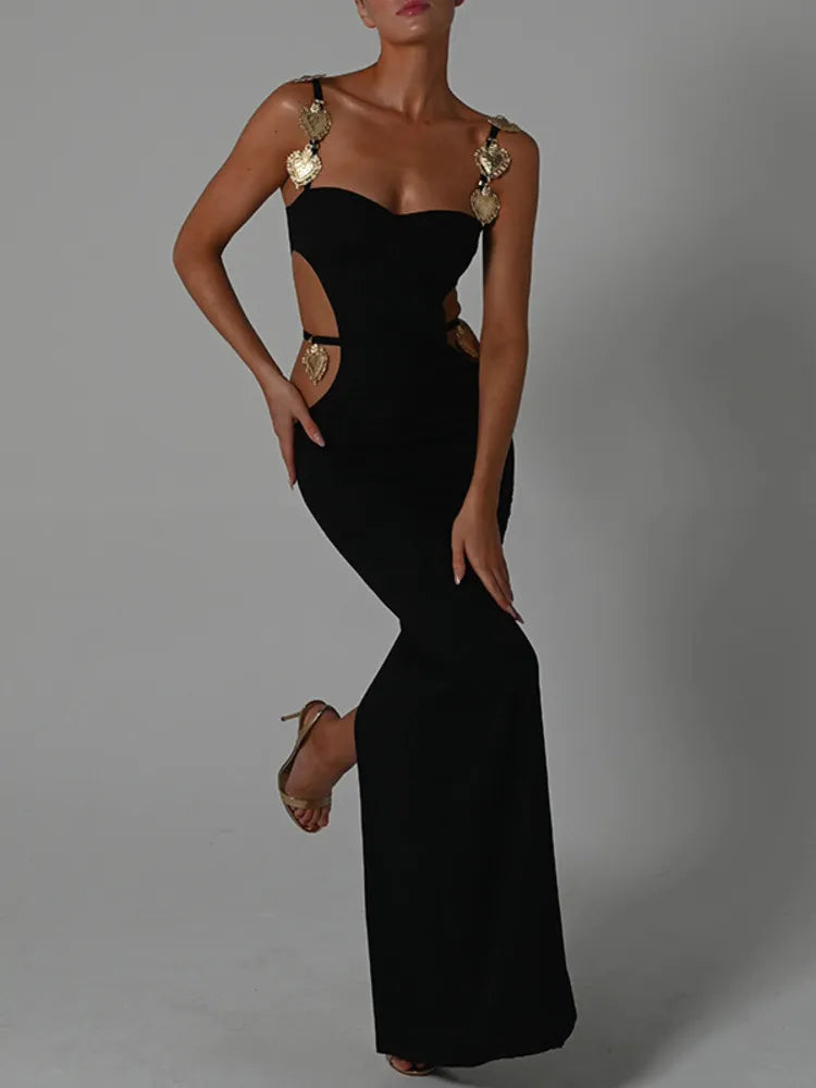 Lillian Heart Maxi- Black