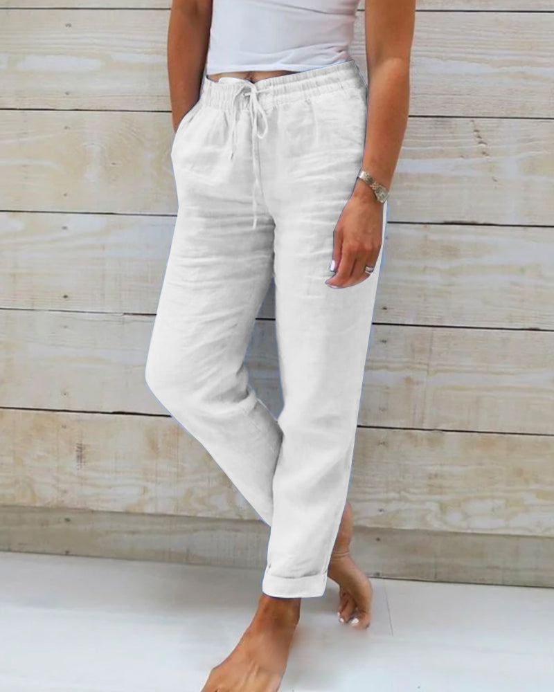 Women's Casual Pants | Drawstring | Cropped Leg | Casual Comfort