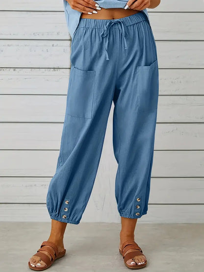 Women's Summer Pants | Drawstring | Loose Leg | Airy Look