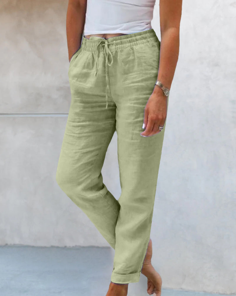 Women's Casual Pants | Drawstring | Cropped Leg | Casual Comfort