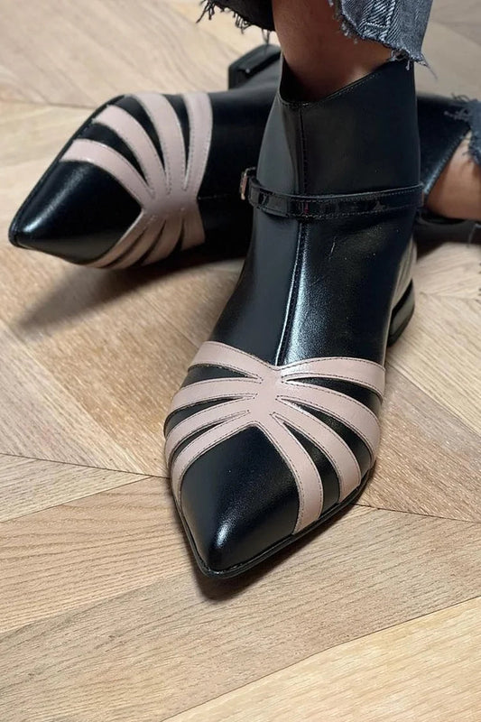 Gloria | Pointed Geometric Ankle Boot