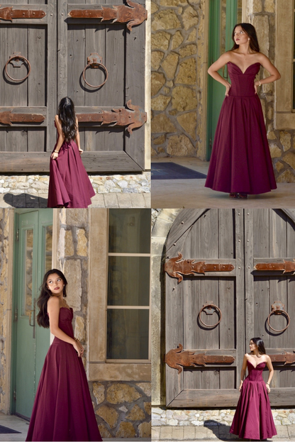 Katerina Corset Midi- Wine