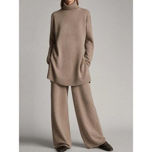 Two-Piece Top and Pants Set for Plus Size Women | Winter
