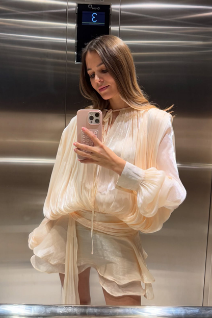 Ella Ruffle Mini- Cream