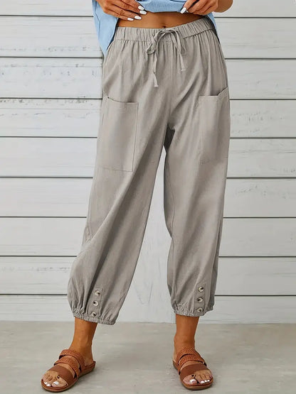 Women's Summer Pants | Drawstring | Loose Leg | Airy Look