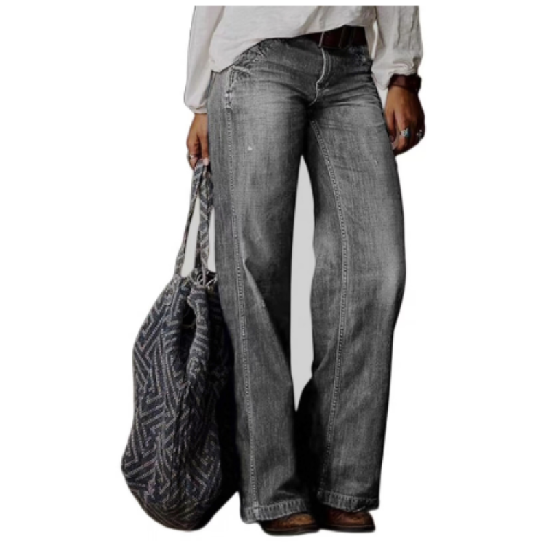 Women's Vintage Pants | High Waist | Wide Leg | Casual Denim Look