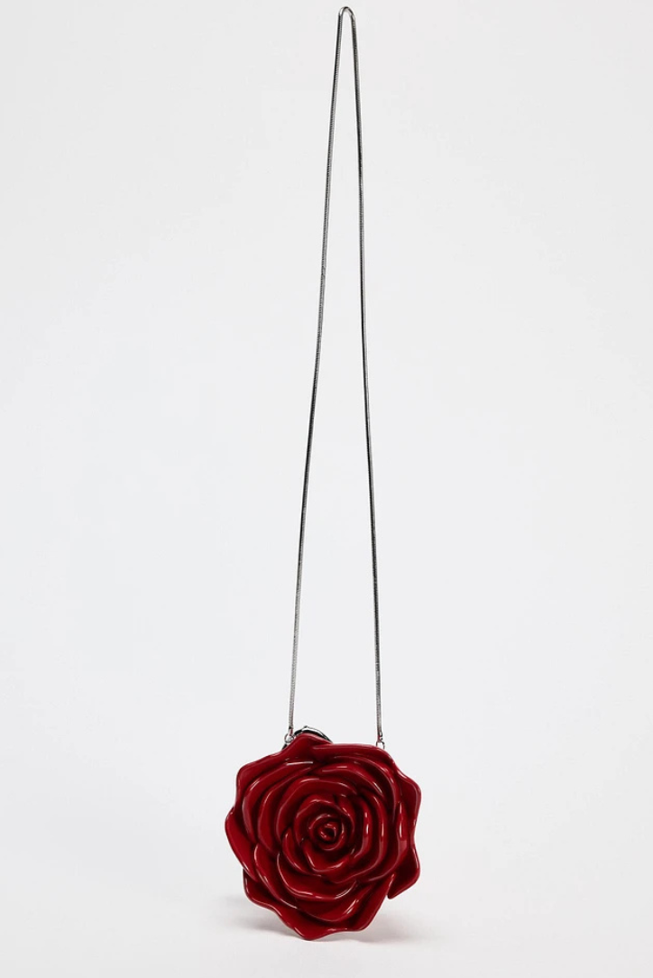 Acrylic Rose Clutch- Red