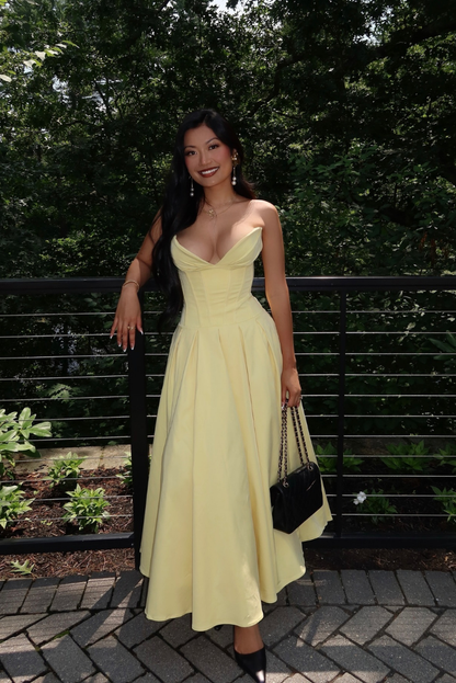 Katerina Corset Midi- Yellow