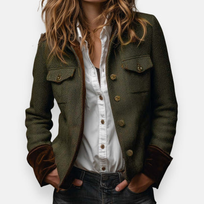 Claire | Refined Velvet-Trim Jacket