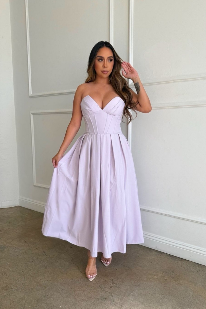 Katerina Corset Midi- Lilac