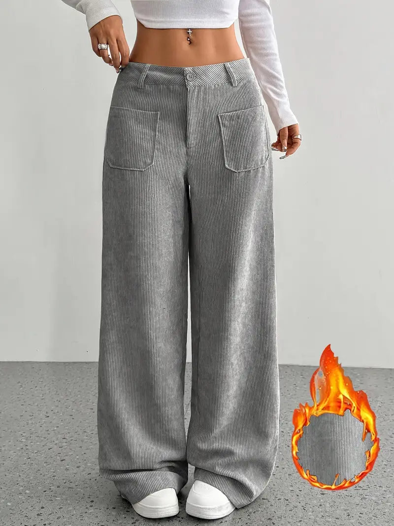 Women's High-Waisted Corduroy Pants | Wide Leg