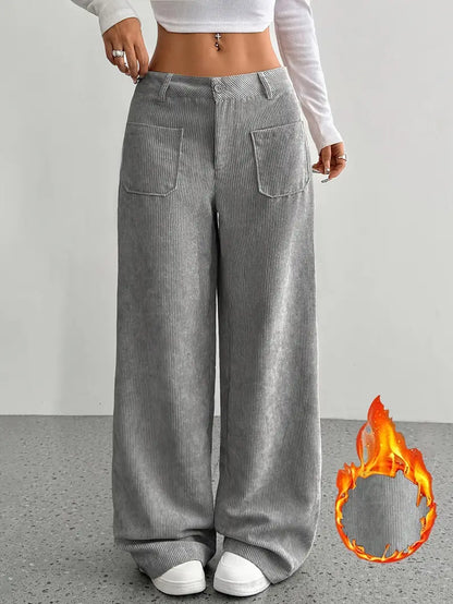 Women's High-Waisted Corduroy Pants | Wide Leg