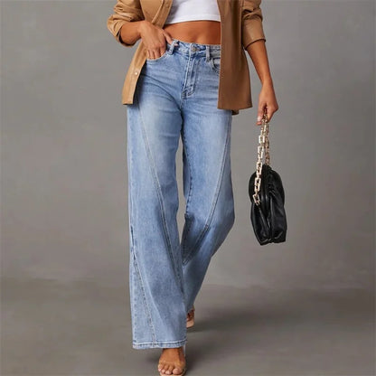 Women's casual pants | Straight leg | High waistband | Classic denim look