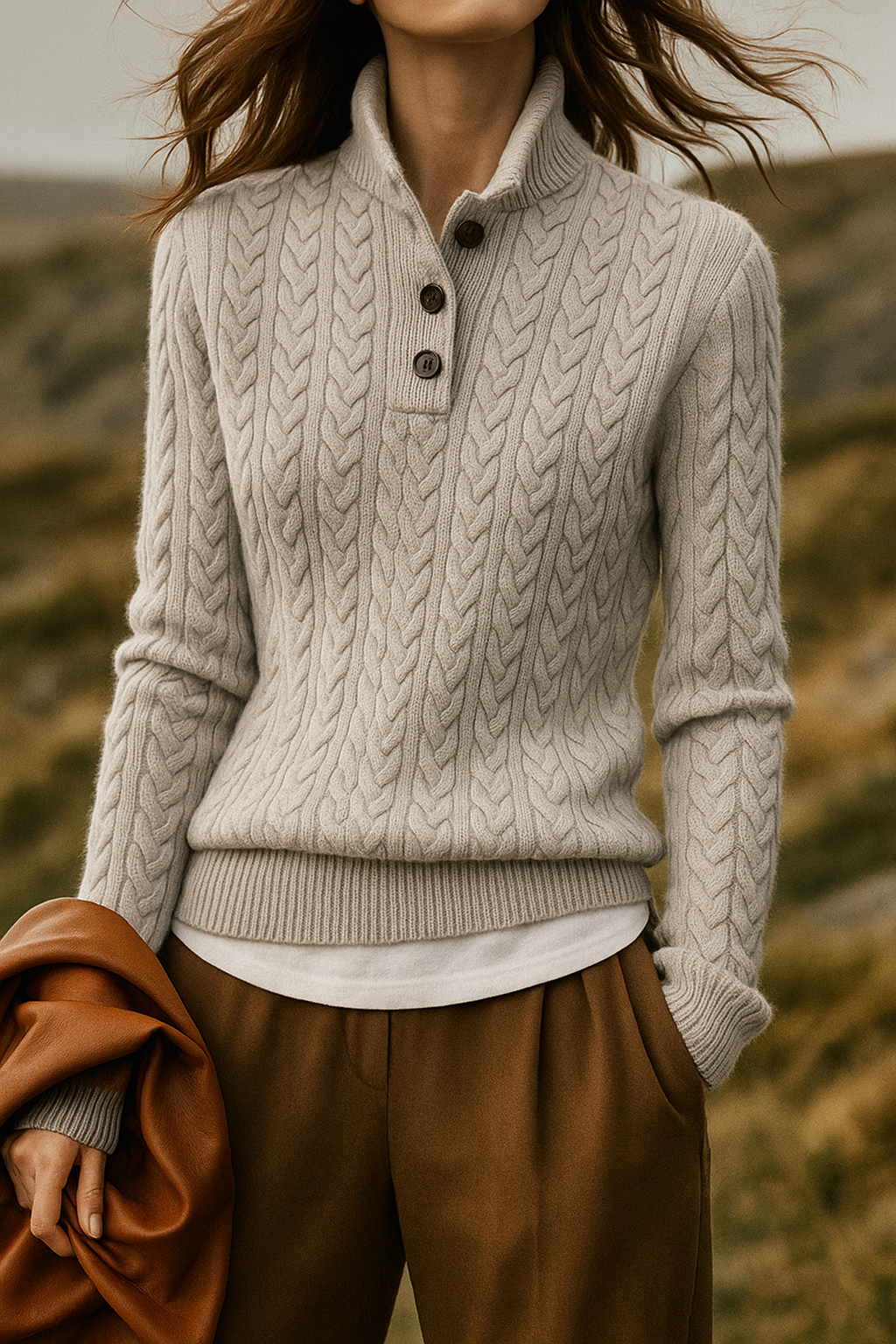 Anna-Berg | Button-Up Cashmere Sweater