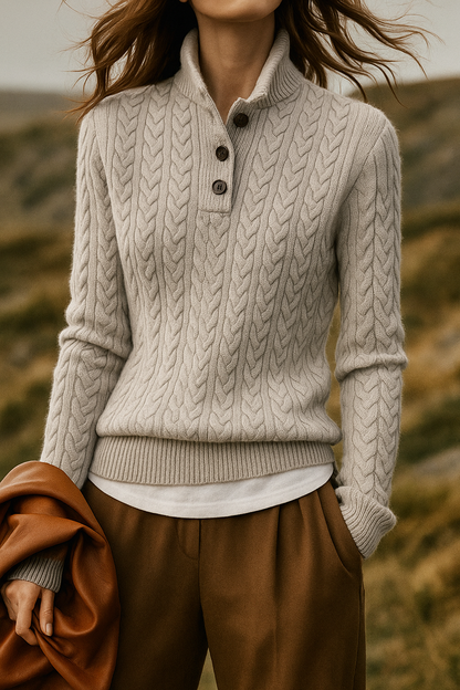 Anna-Berg | Button-Up Cashmere Sweater