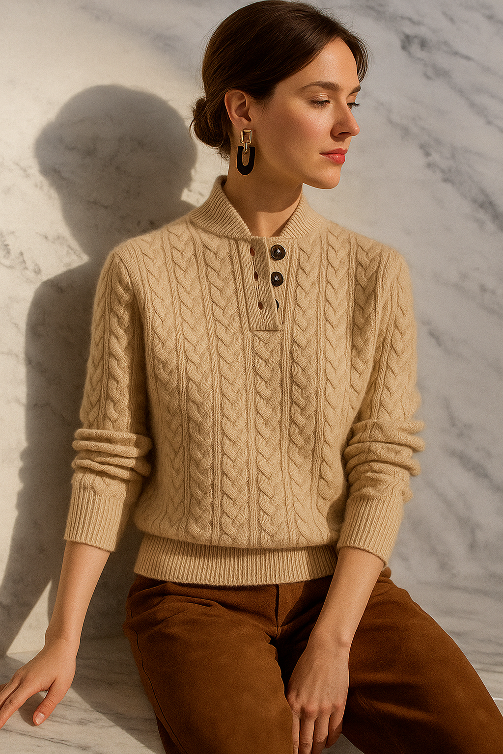 Anna-Berg | Button-Up Cashmere Sweater