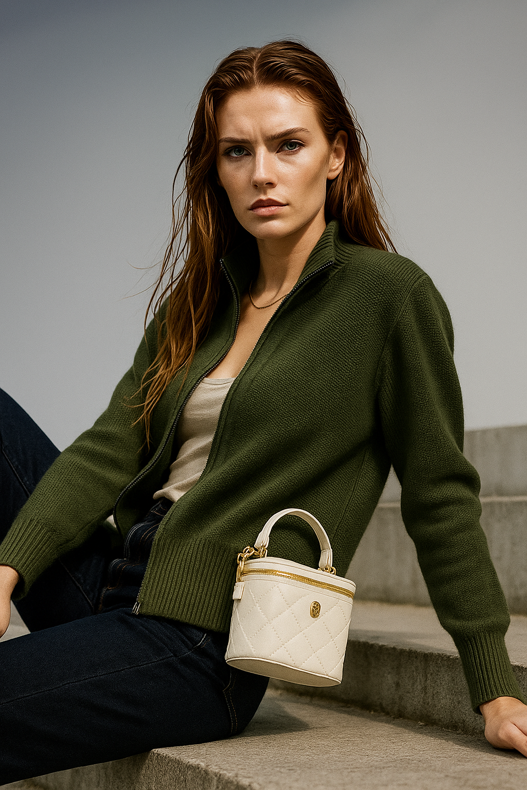 Wool Zip Cardigan