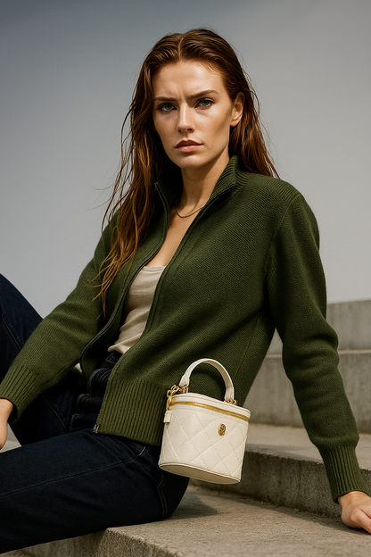 Wool Zip Cardigan
