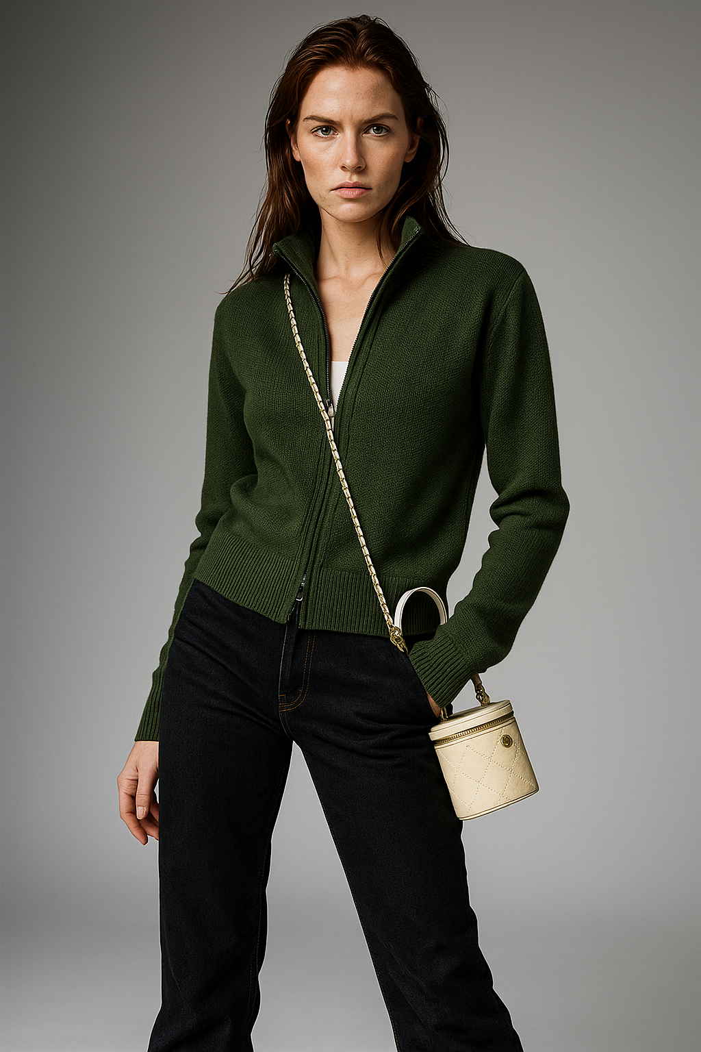 Wool Zip Cardigan
