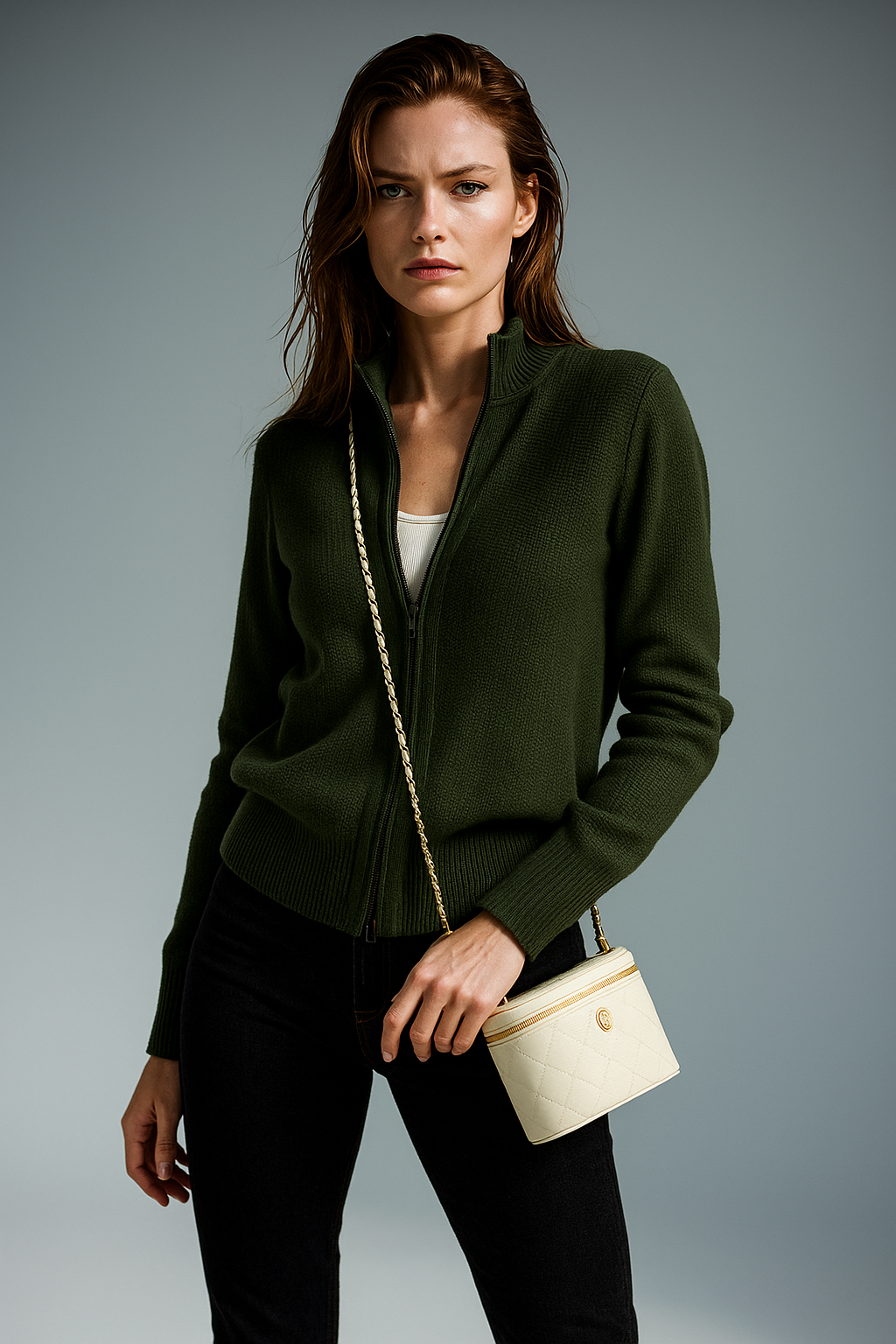 Wool Zip Cardigan