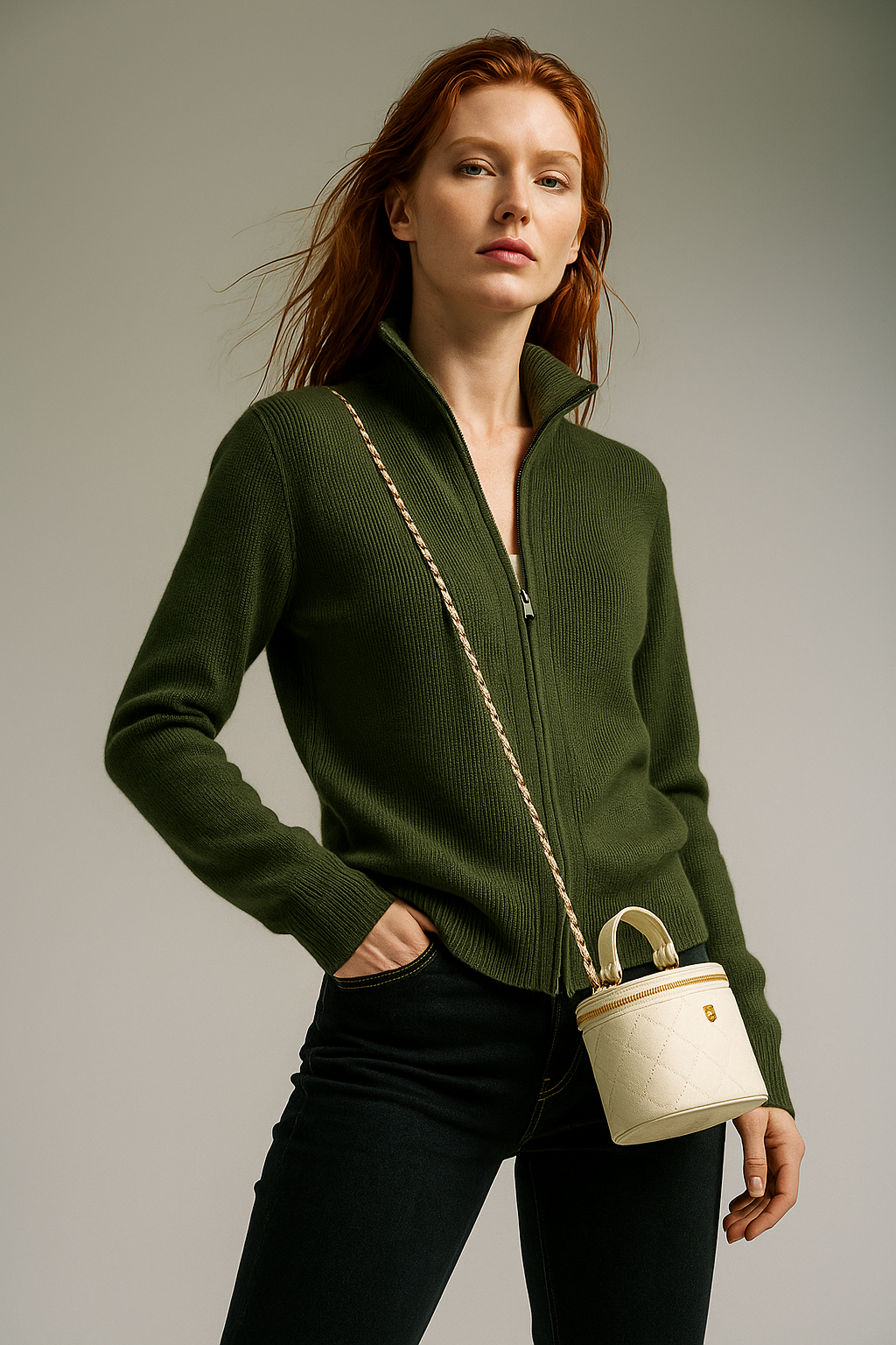 Wool Zip Cardigan