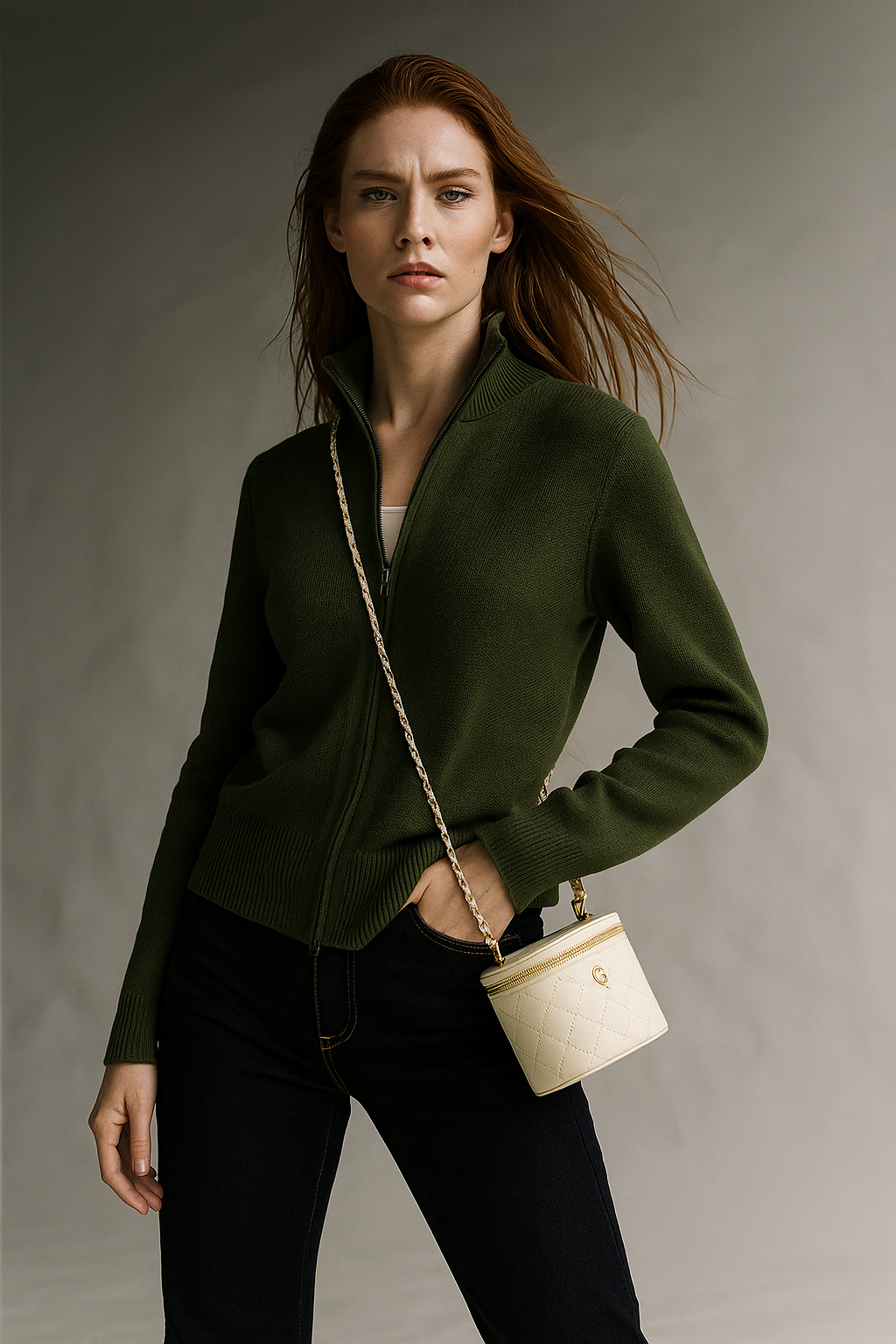 Wool Zip Cardigan