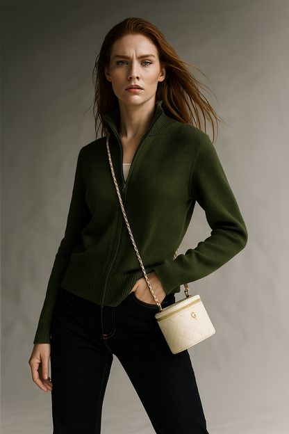 Wool Zip Cardigan