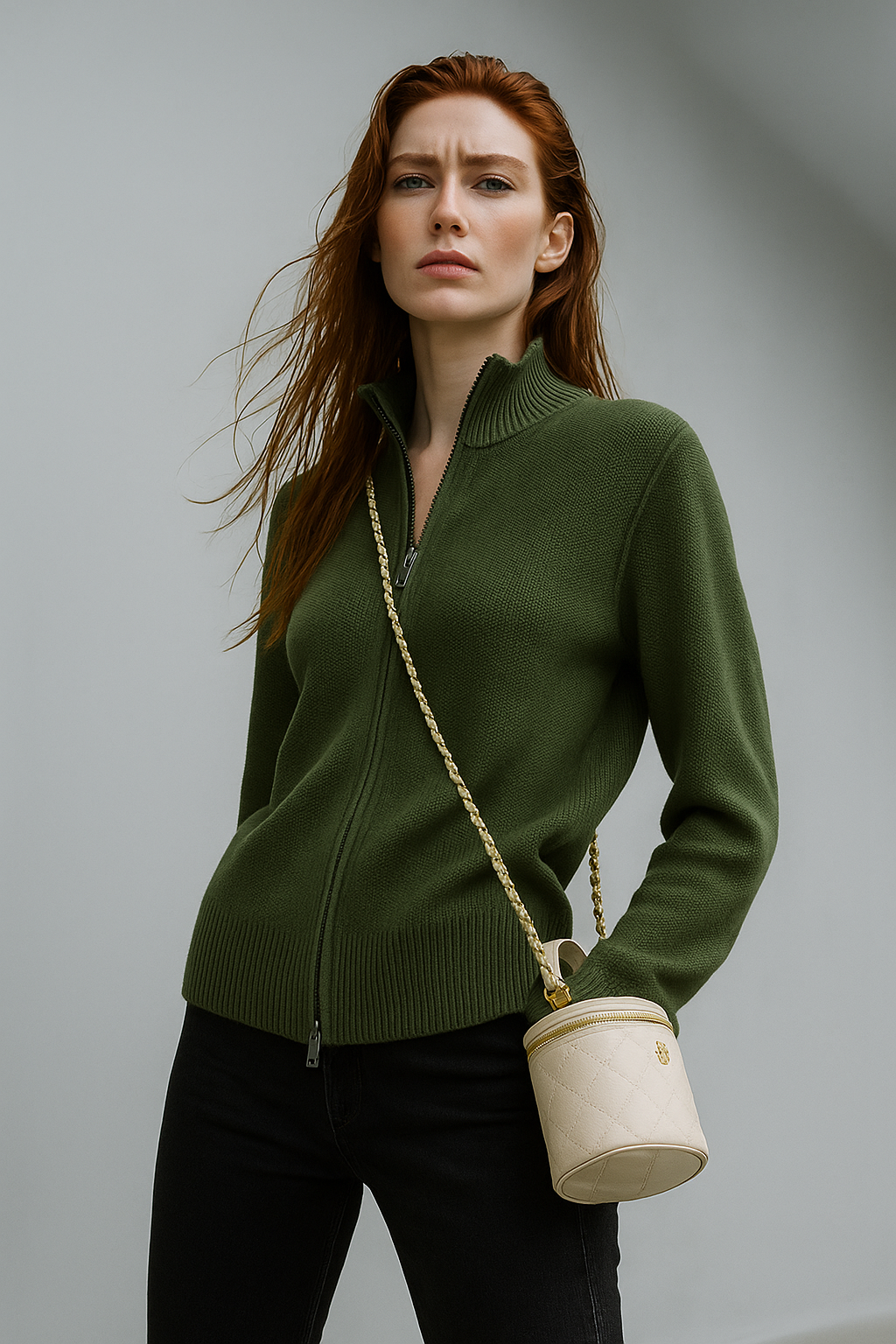 Wool Zip Cardigan