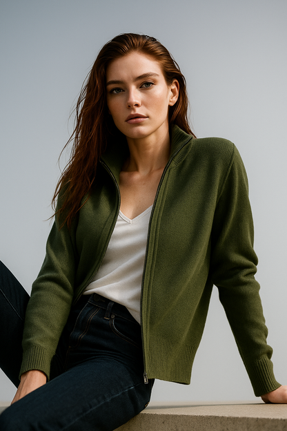 Wool Zip Cardigan