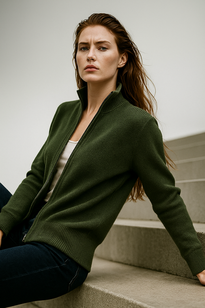 Wool Zip Cardigan