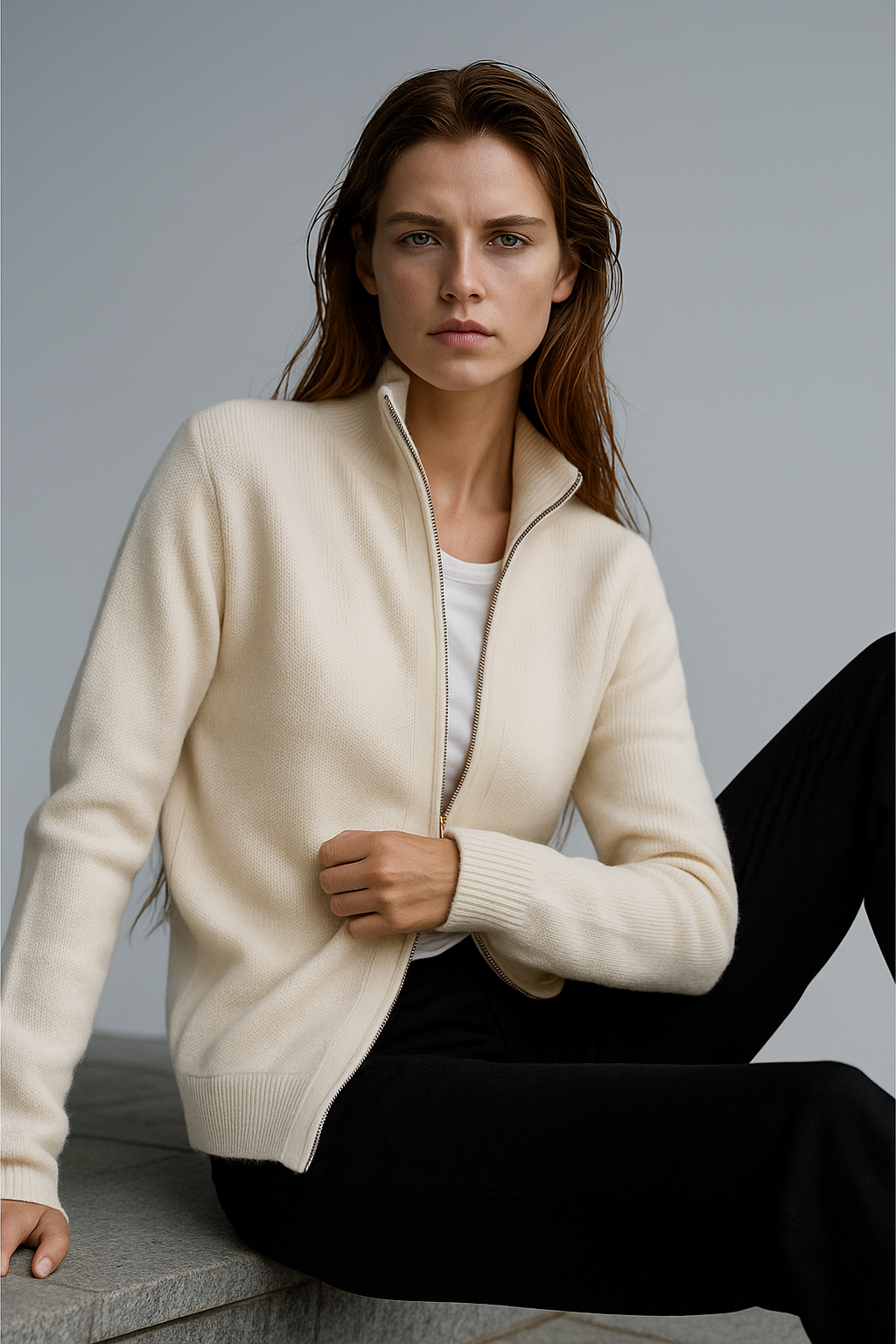 Wool Zip Cardigan