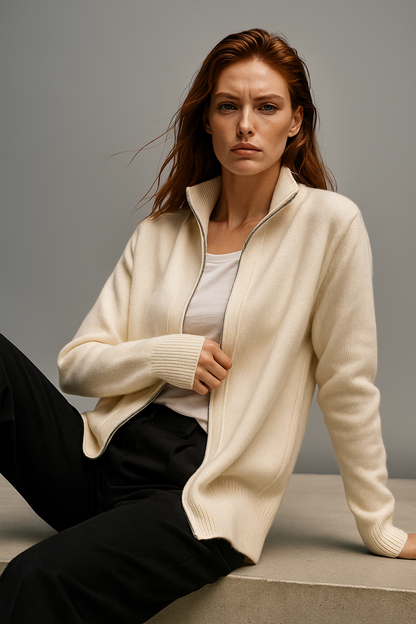 Wool Zip Cardigan