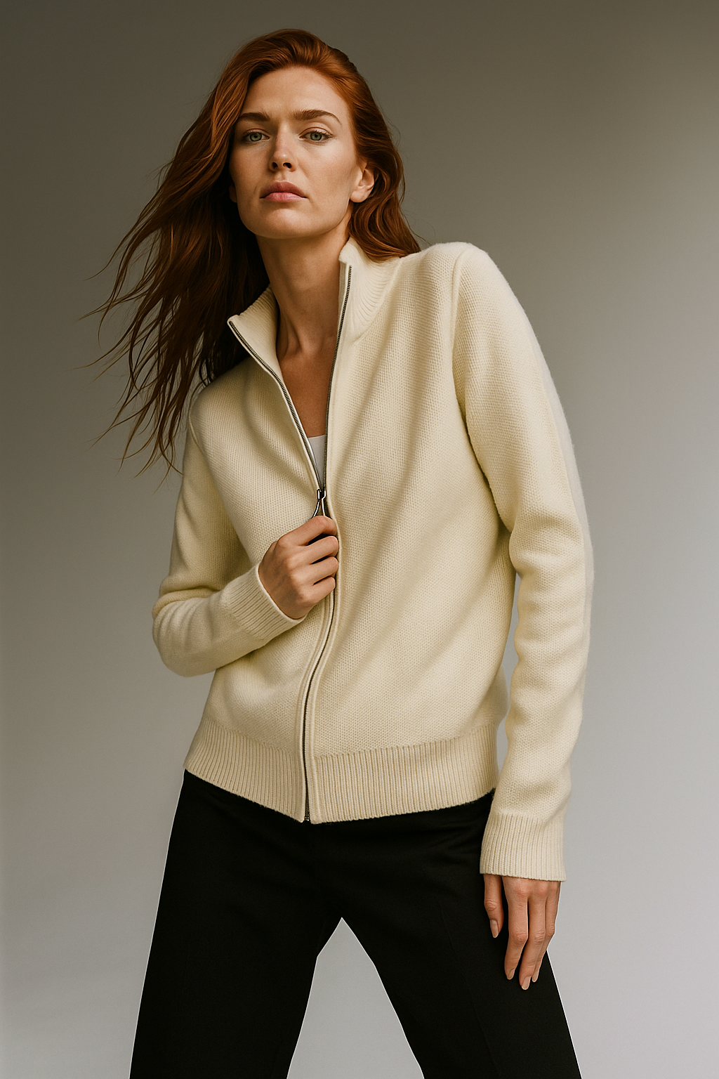 Wool Zip Cardigan