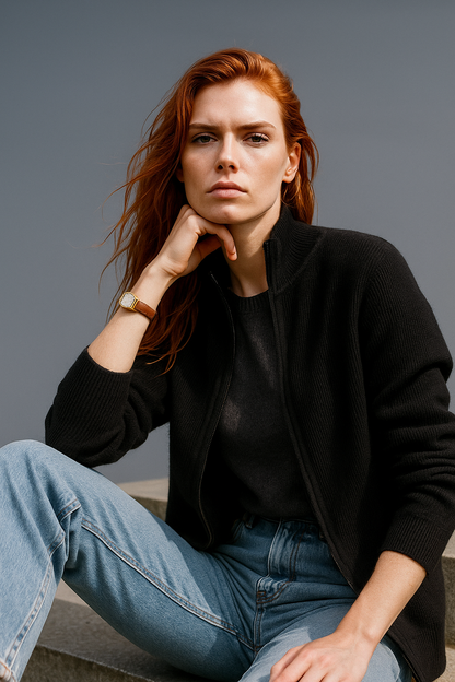 Wool Zip Cardigan