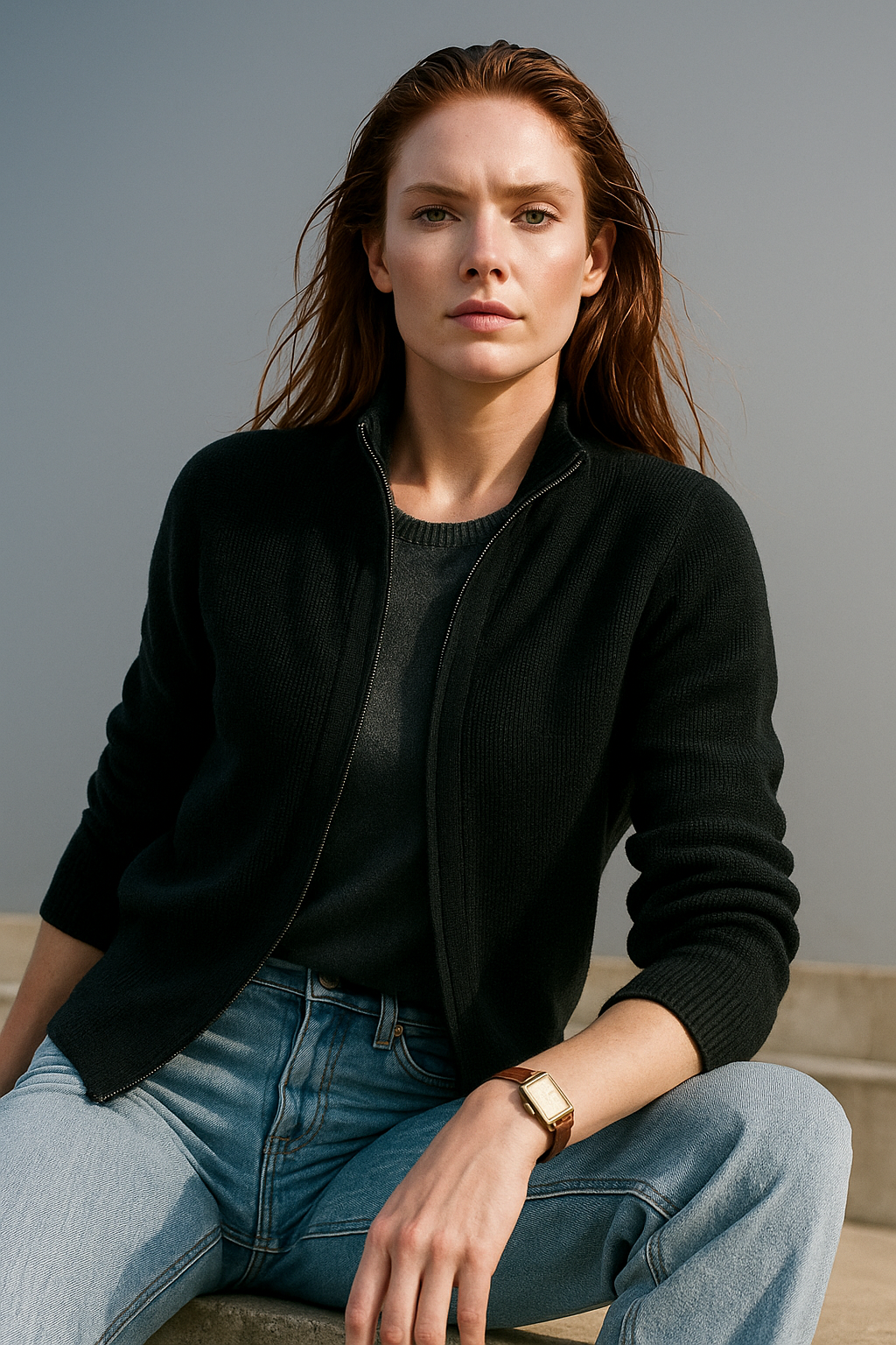 Wool Zip Cardigan