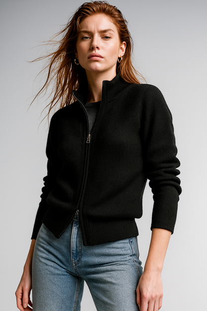 Wool Zip Cardigan