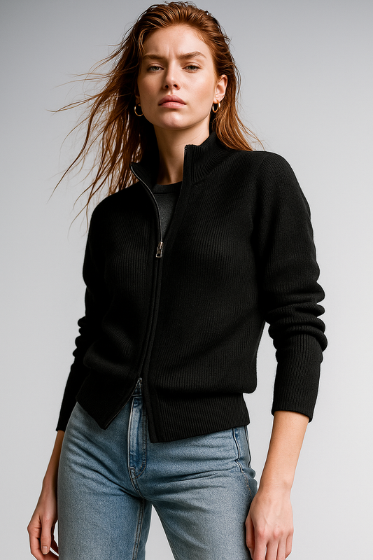 Wool Zip Cardigan