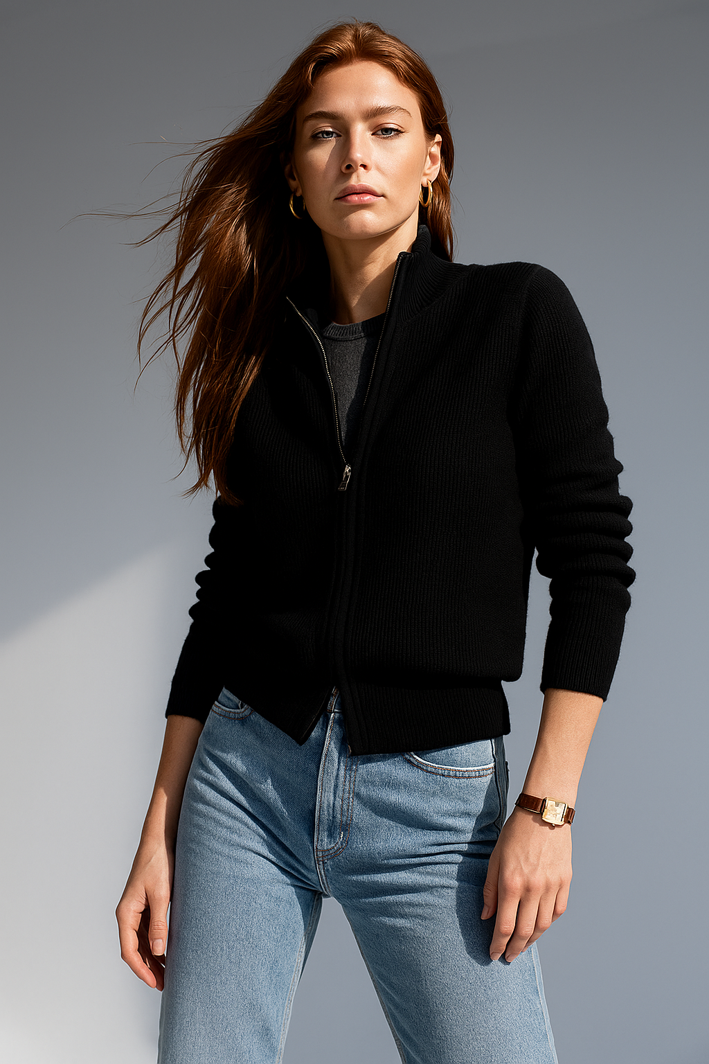 Wool Zip Cardigan