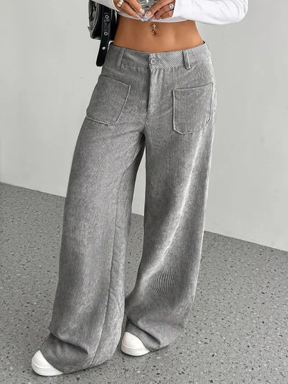 Women's High-Waisted Corduroy Pants | Wide Leg