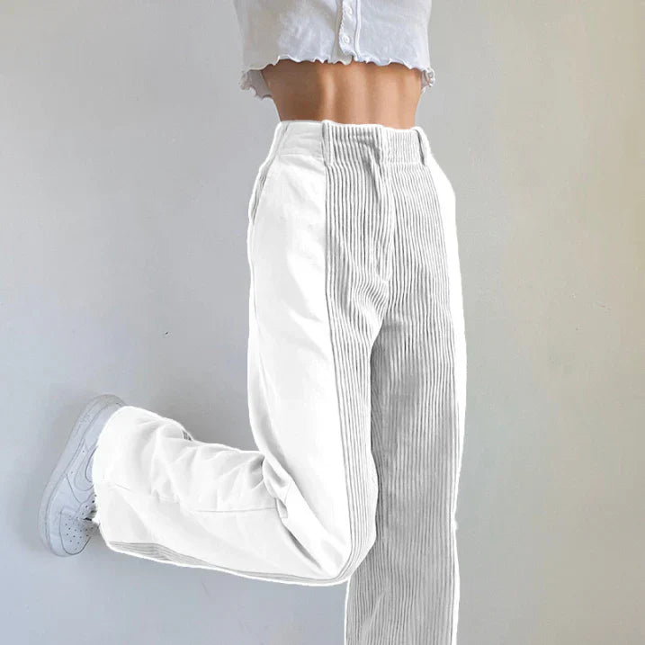Women's Trendy High-Waisted Corduroy Pants | Wide Leg