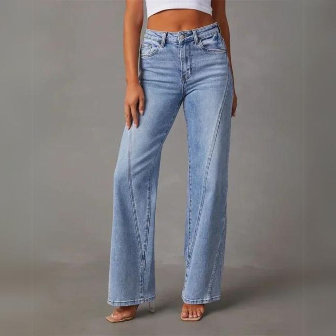 Women's casual pants | Straight leg | High waistband | Classic denim look