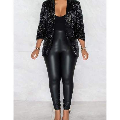 Women's Shiny Party Blazer Coat | Sequins