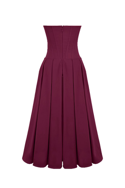 Katerina Corset Midi- Wine