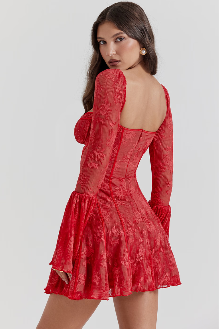 Delilah Lace Mini- Red
