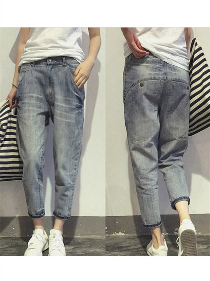 Women's Jeans | Cropped Leg | Faded Look | Casual Denim Style
