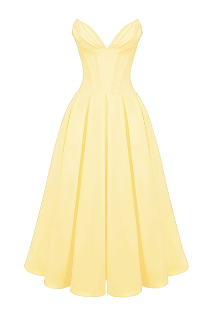 Katerina Corset Midi- Yellow